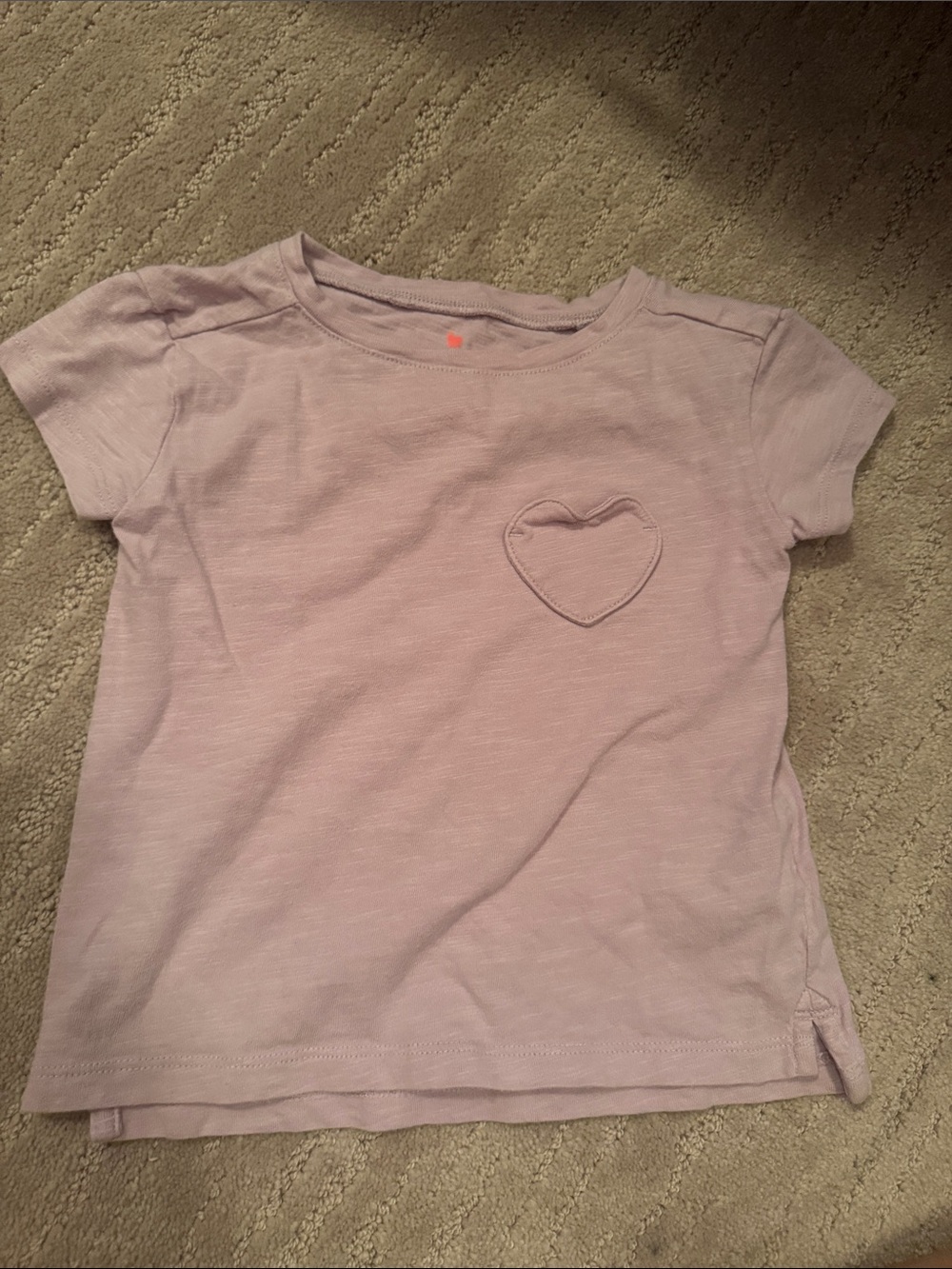 Crewcuts Lavender Short Sleeve Tee with Heart Patch